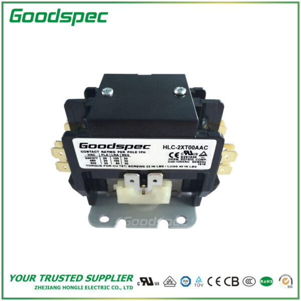 HLC-2XT00AAC(2P/20A/120VAC)Definite Purpose Contactor