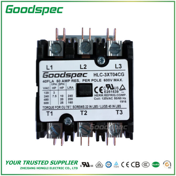 HLC-3XT04CG(3P/40A/120VAC)空调接触器